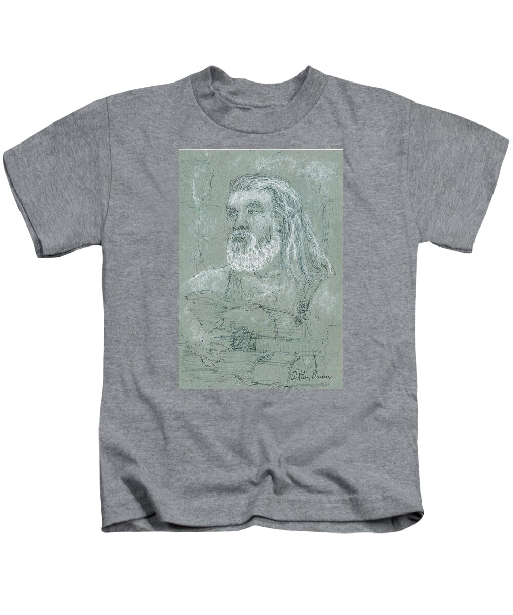 Musicians Kids T-Shirt featuring the drawing Poobah by Arthur Barnes