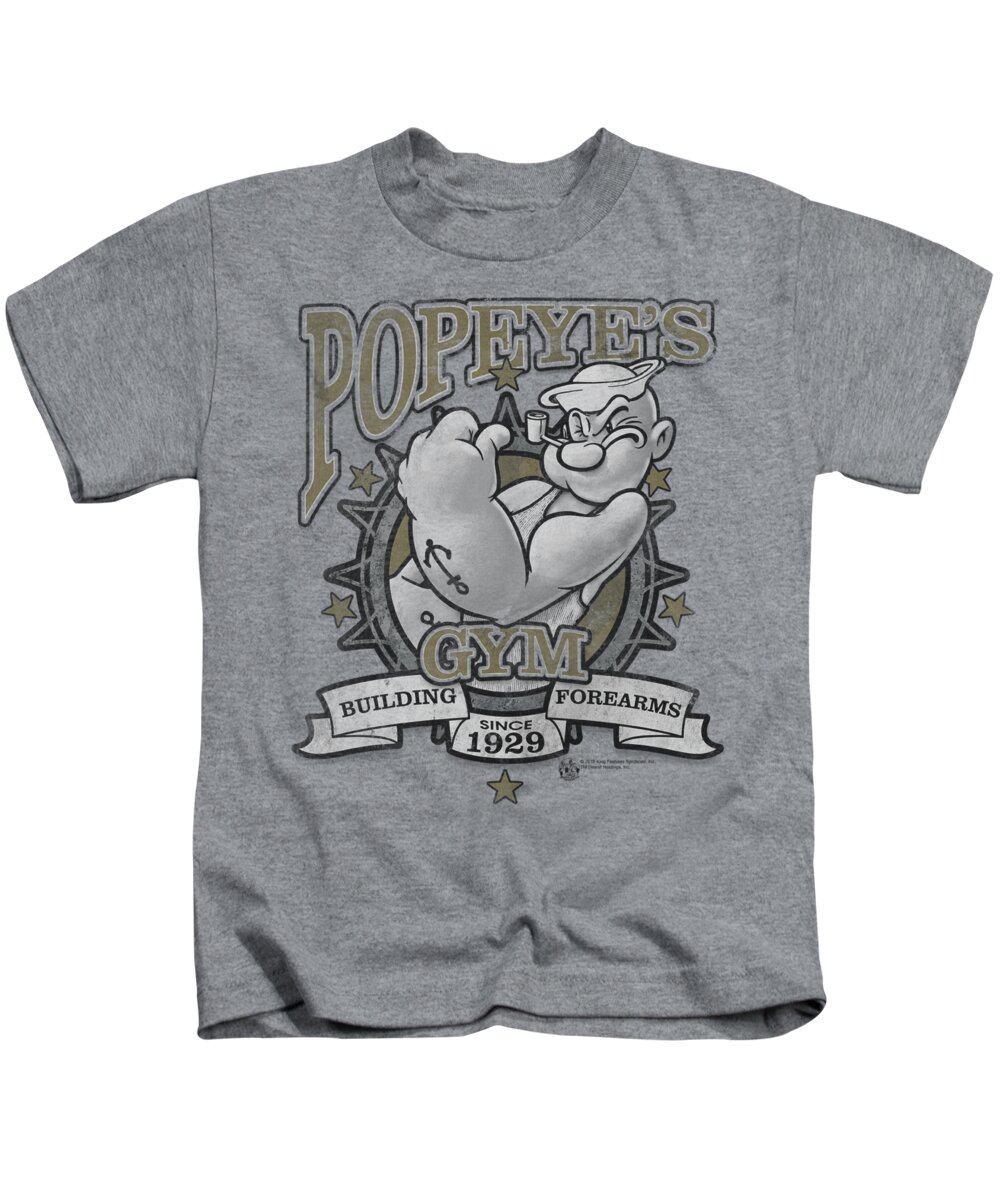 Popeye Kids T-Shirt featuring the digital art Popeye - Forearms by Brand A