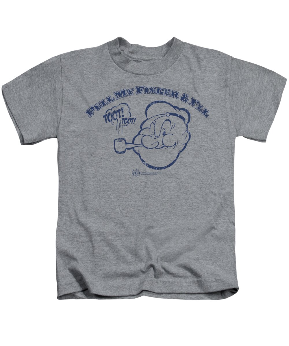 Popeye Kids T-Shirt featuring the digital art Popeye - Toot! Toot! by Brand A