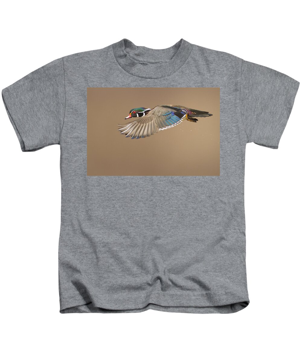 Probably Kids T-Shirt featuring the photograph Probably the most beautiful of all duck species by Mircea Costina Photography