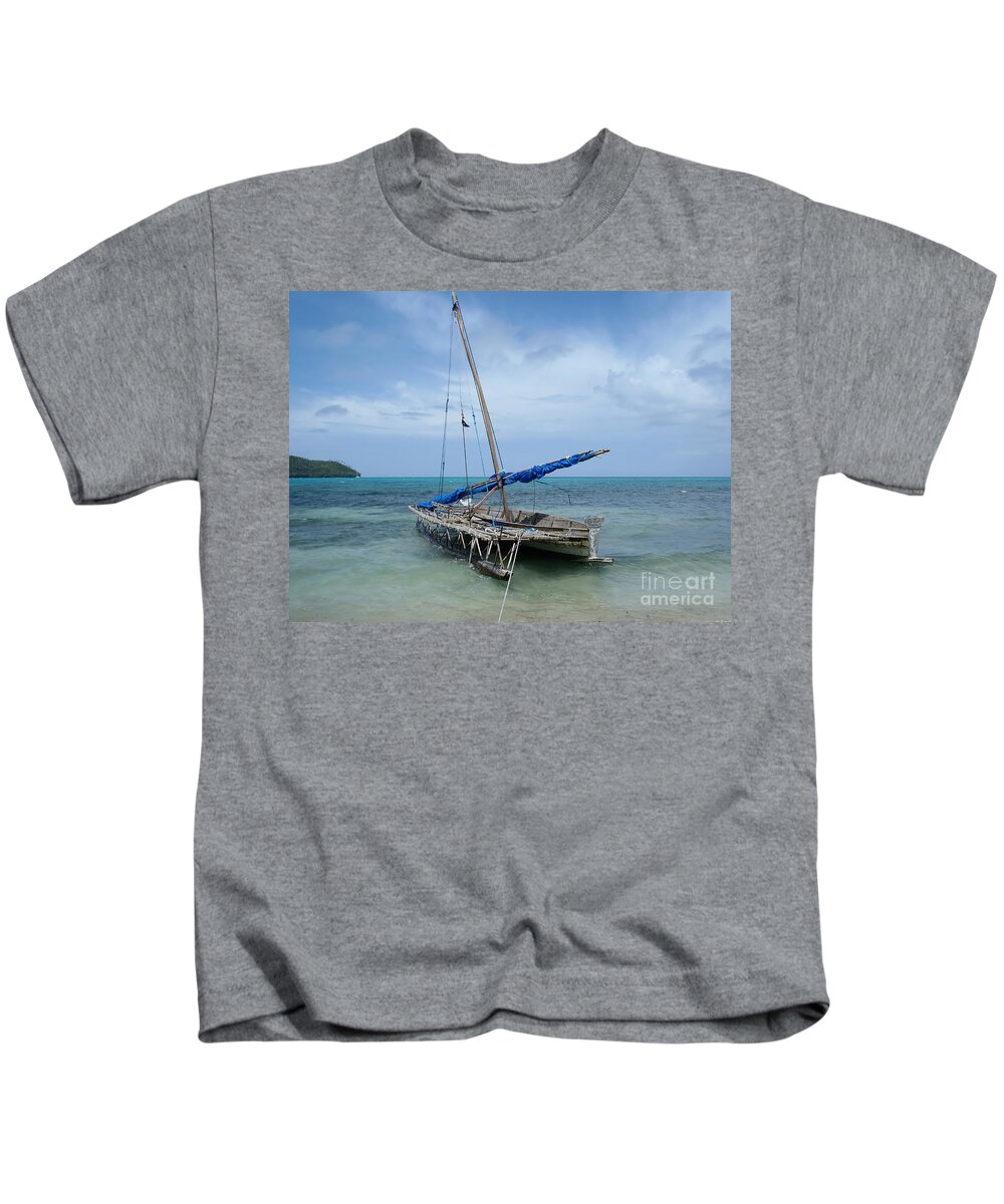Boat Kids T-Shirt featuring the photograph Relaxing After Sail Trip by Jola Martysz