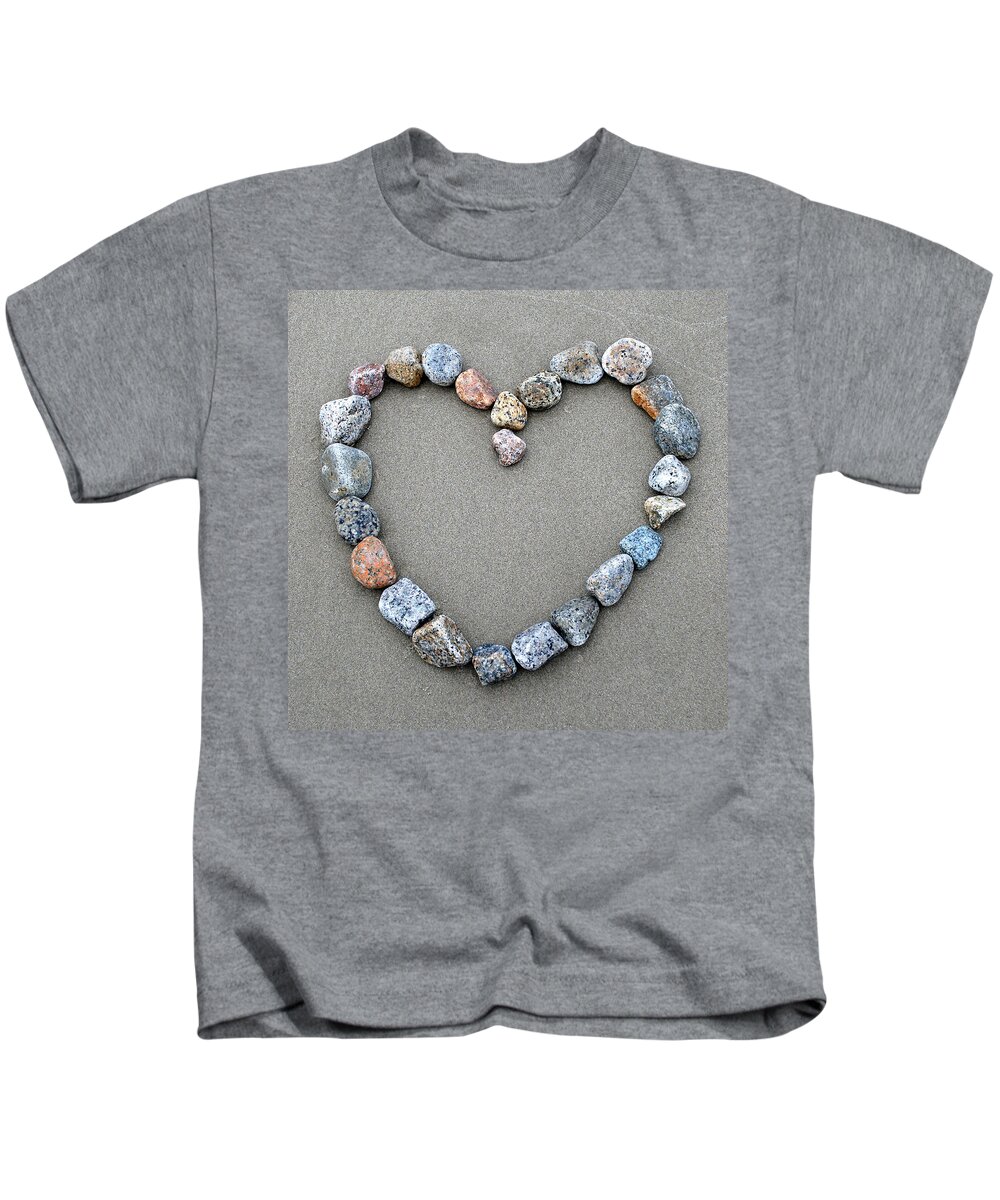 Heart Kids T-Shirt featuring the photograph Rocks of Love by Liz Mackney
