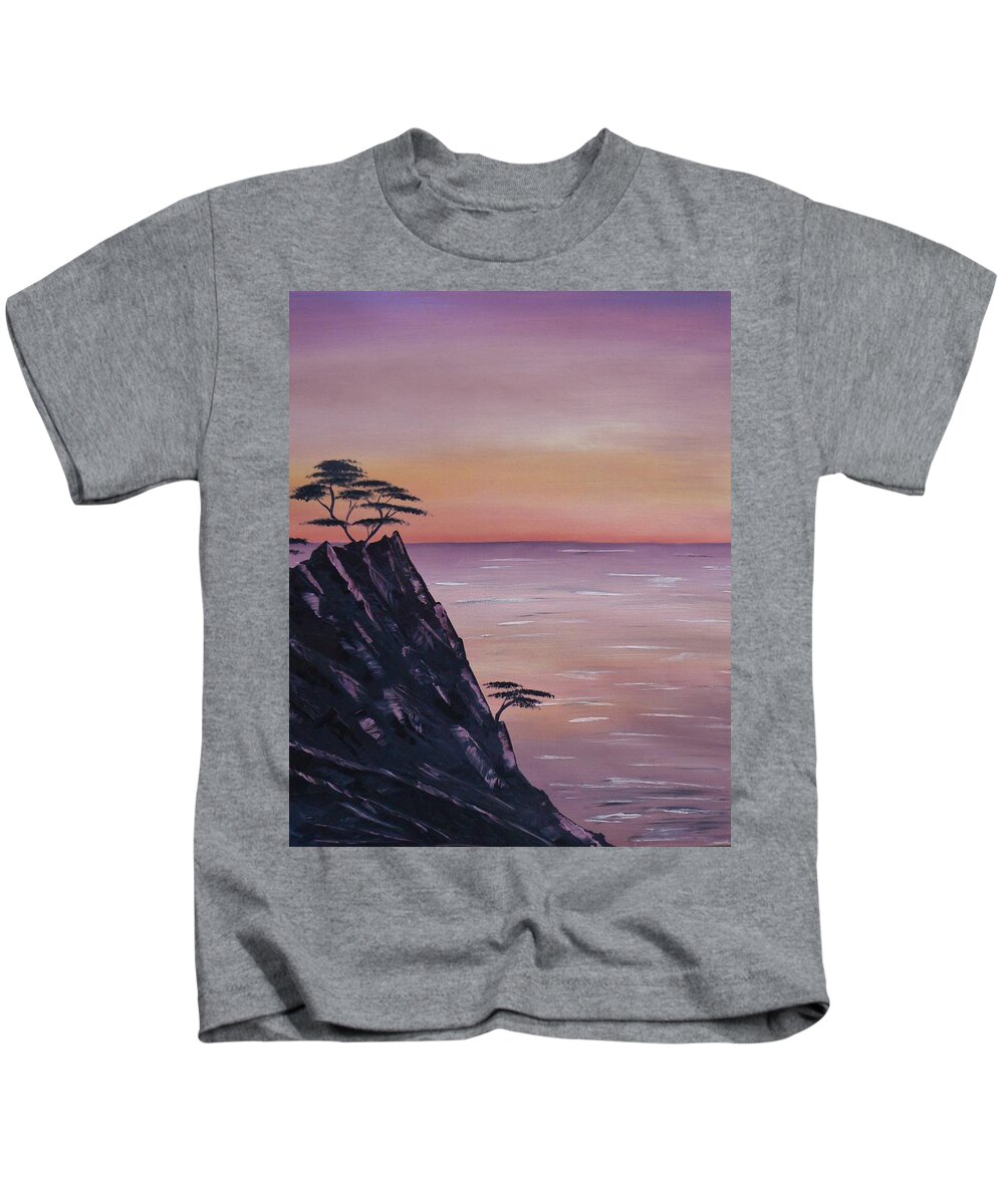 Painting Kids T-Shirt featuring the painting Rocky Sunset by Barbara St Jean