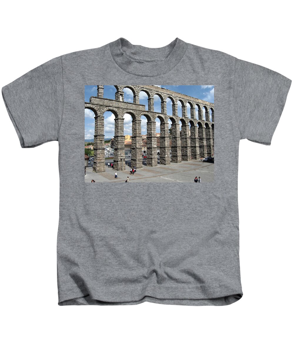 Roman Kids T-Shirt featuring the photograph Roman Aqueduct III by Farol Tomson