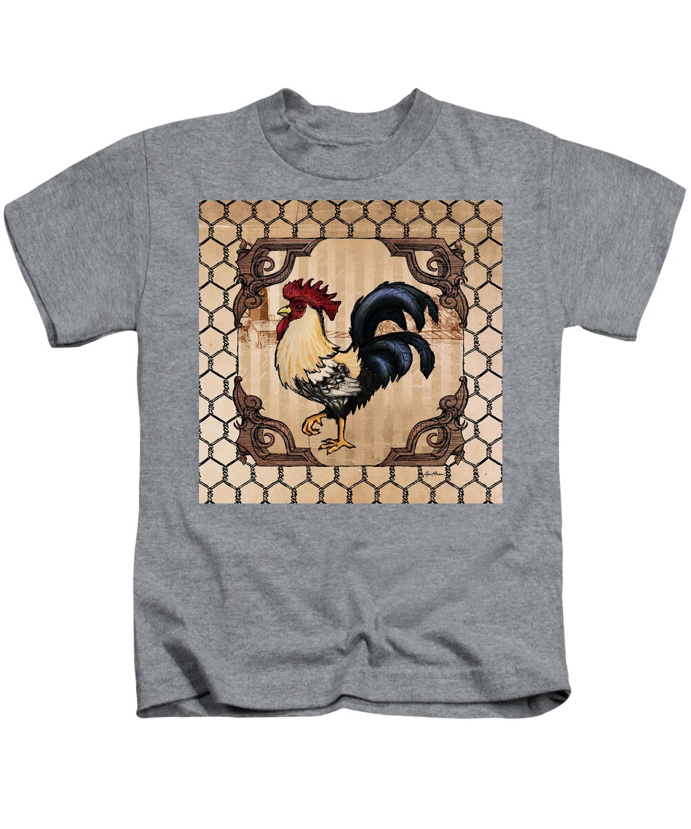 Rooster Kids T-Shirt featuring the digital art Rooster II by April Moen