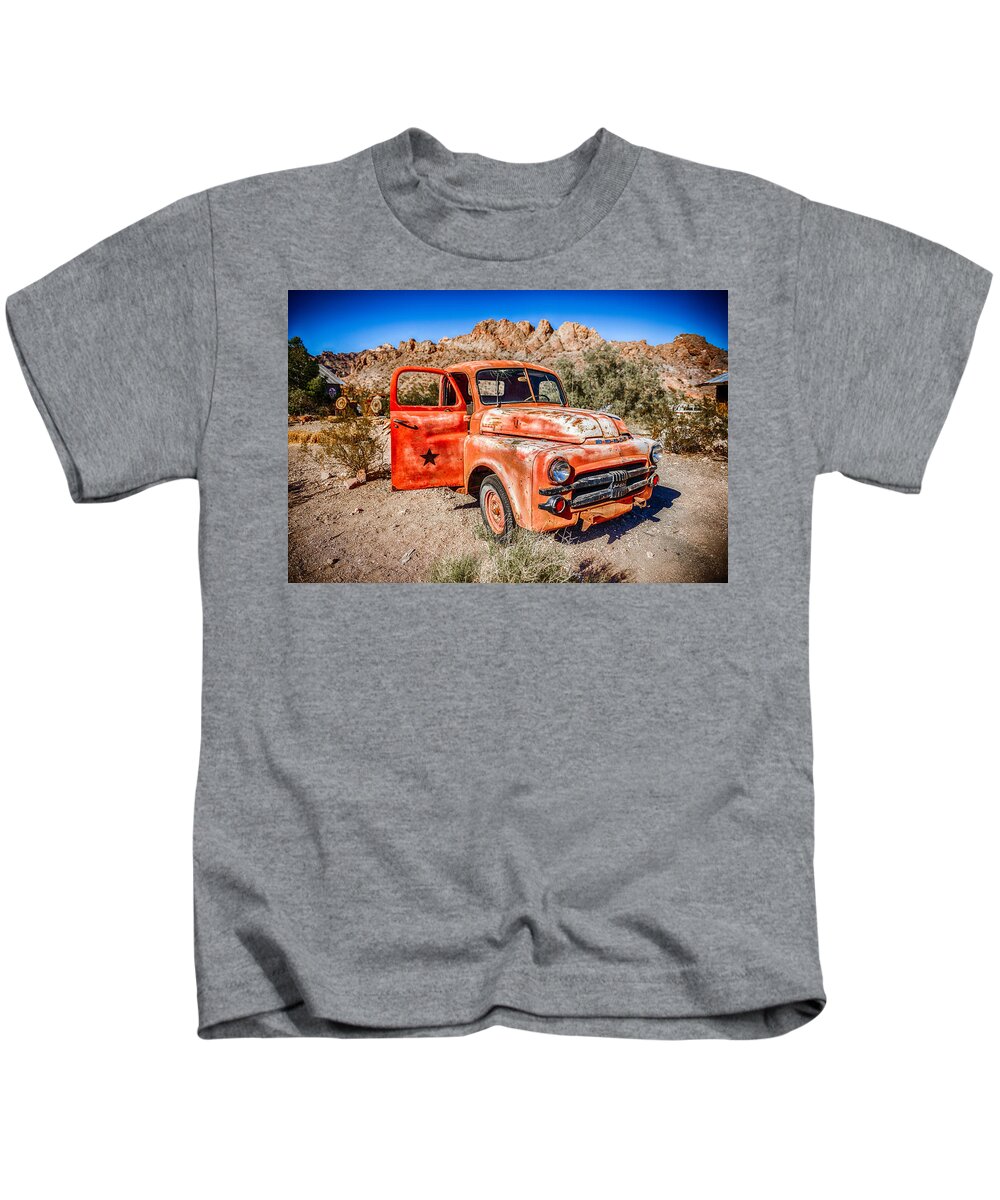 Rusted Kids T-Shirt featuring the photograph Rusted Classics - Job Rated by Mark Rogers