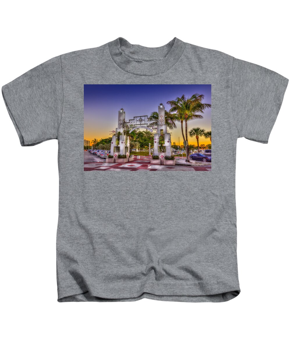 Sarasota Florida Kids T-Shirt featuring the photograph Sarasota Bayfront by Marvin Spates