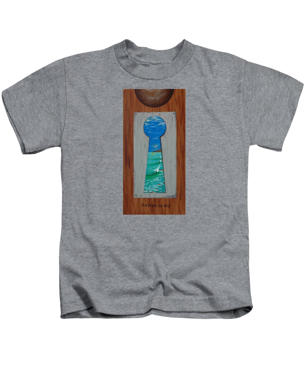 Key Kids T-Shirt featuring the painting Search For The Key by Paul Carter
