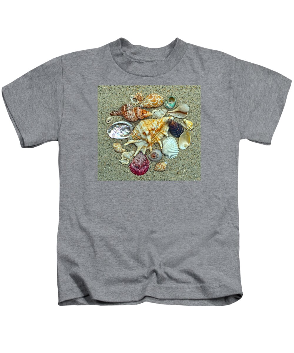 Seashells Kids T-Shirt featuring the photograph Seashells Collection by Sandi OReilly