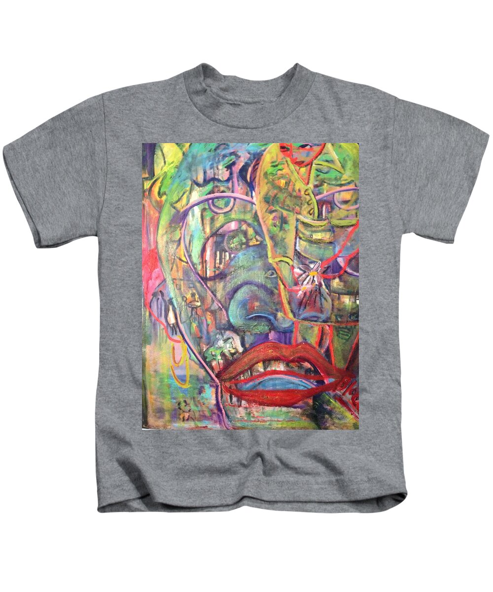 Village Kids T-Shirt featuring the painting Secreats by Peggy Blood