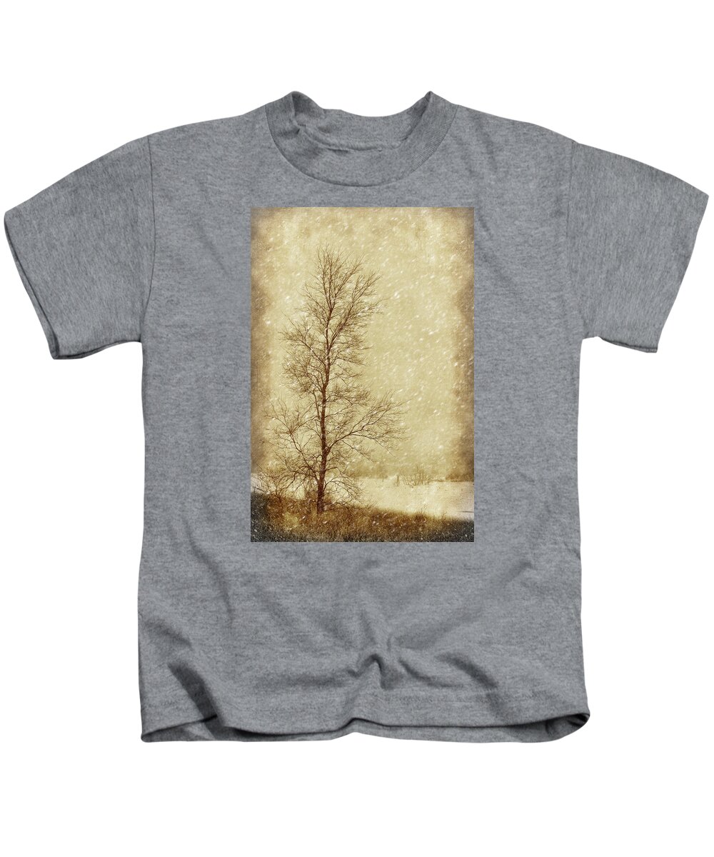 Tree Kids T-Shirt featuring the photograph Sentinel Tree in Winter by Nikolyn McDonald