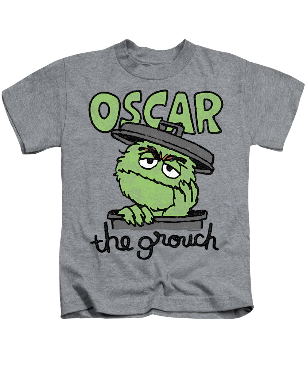  Kids T-Shirt featuring the digital art Sesame Street - Canned Grouch by Brand A