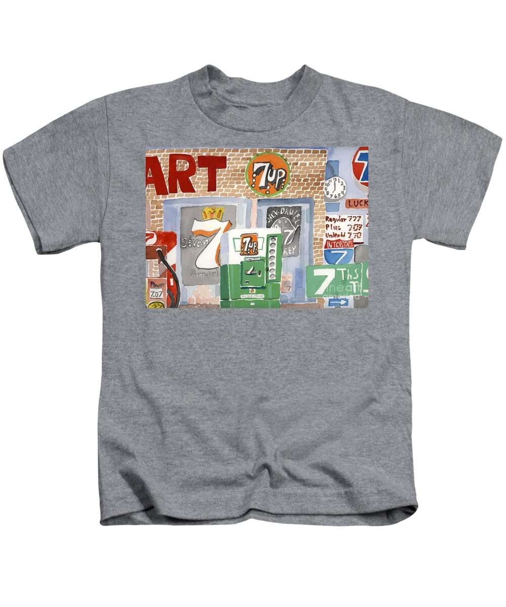 Mart Kids T-Shirt featuring the painting Seven by Rodger Ellingson