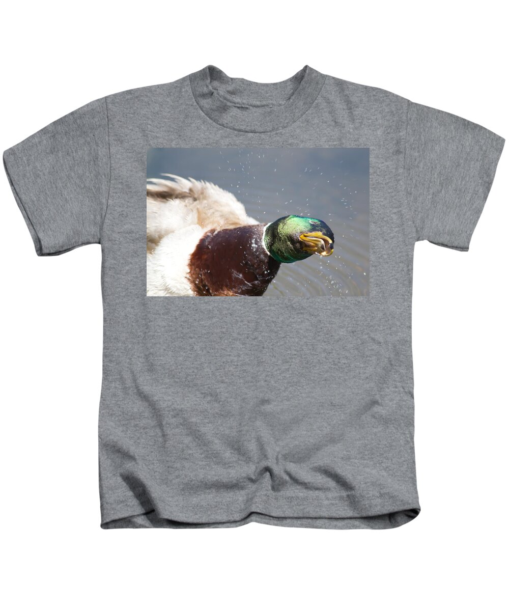 Duck Kids T-Shirt featuring the photograph Shake It Off by Shane Bechler