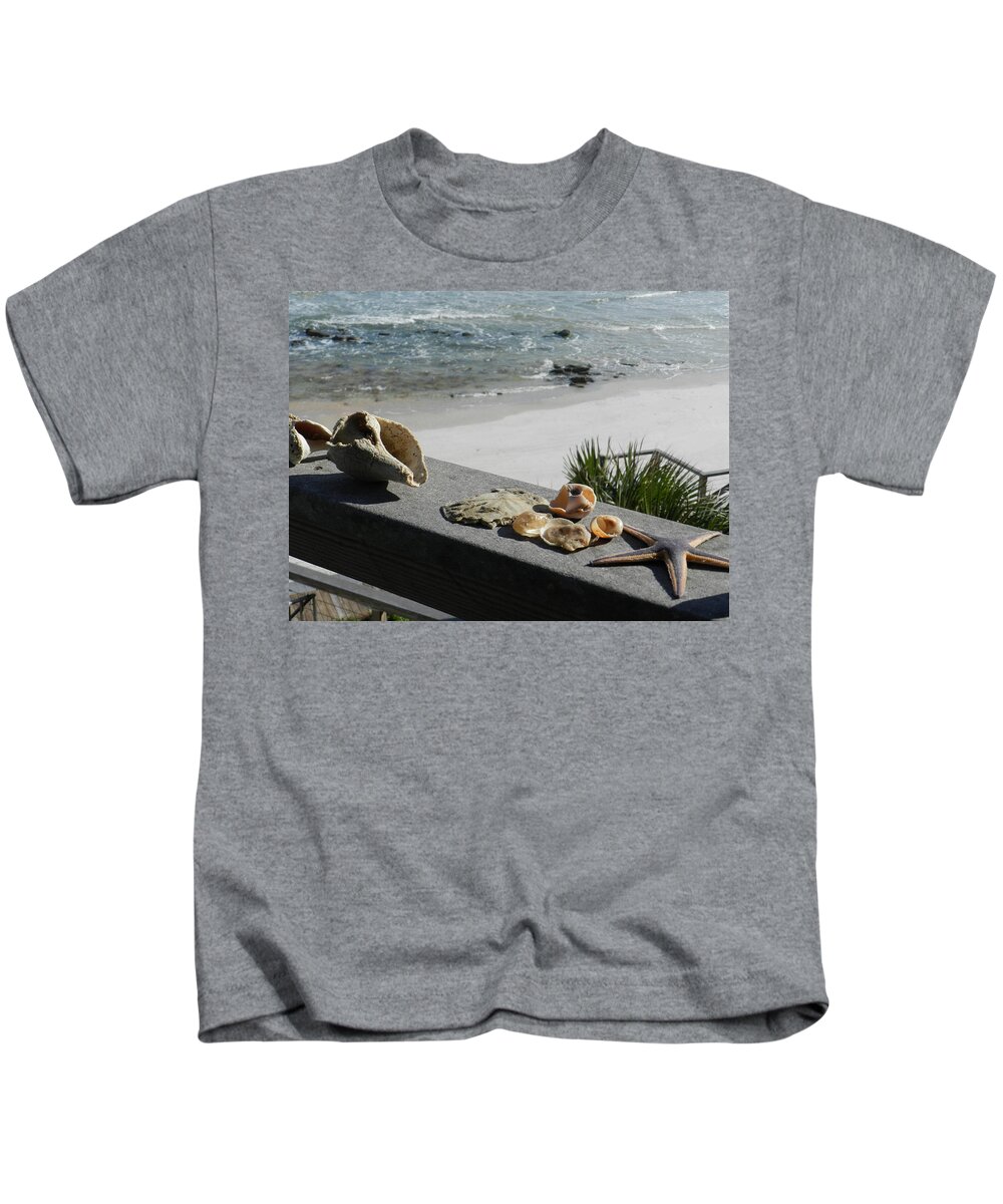 Florida Kids T-Shirt featuring the photograph Shells at Summer Haven by Deborah Ferree
