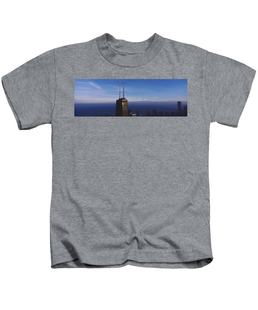 Photography Kids T-Shirt featuring the photograph Skyscrapers In A City, Hancock by Panoramic Images