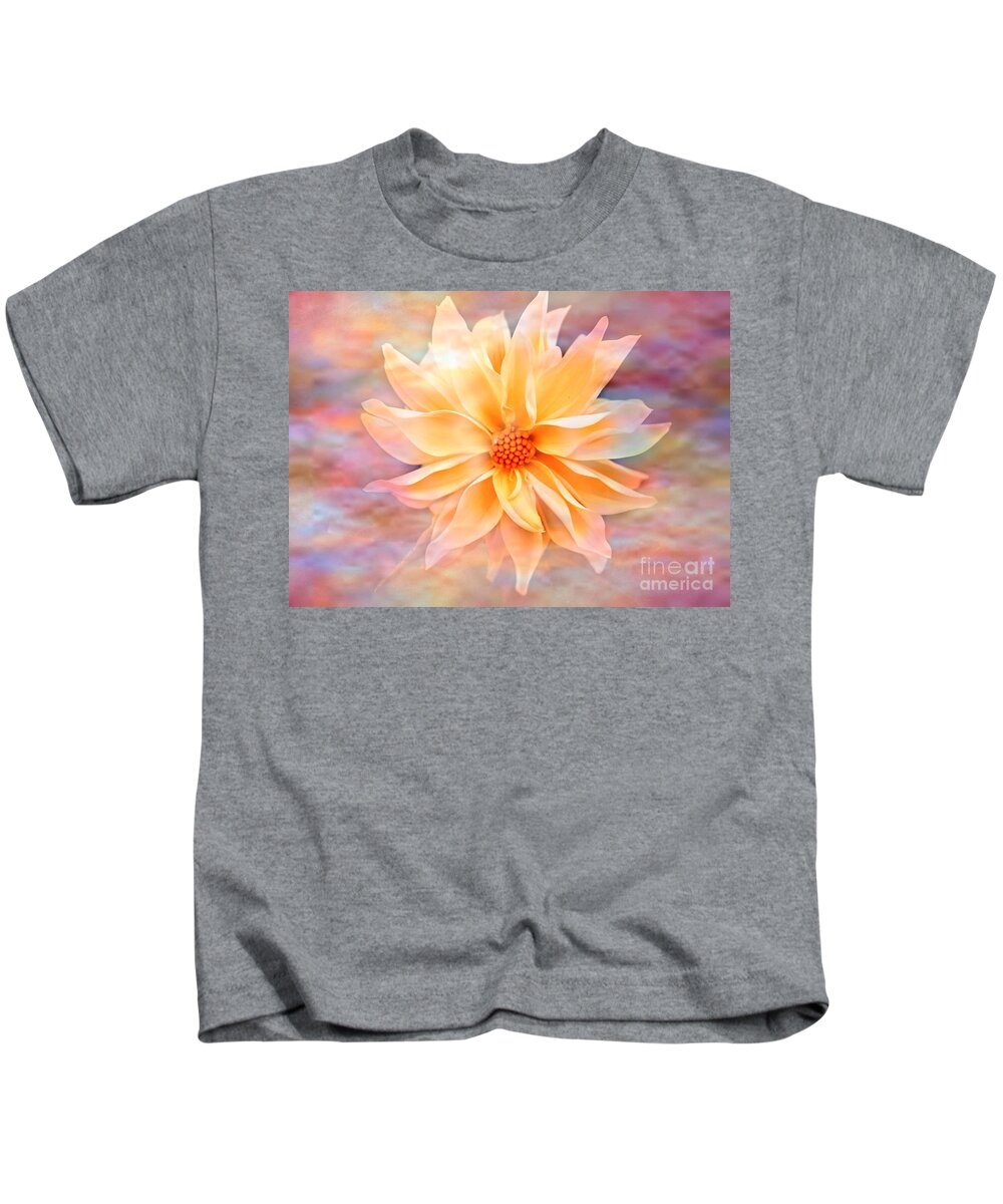 Dahila Kids T-Shirt featuring the photograph Soft Delightful Dahlia by Judy Palkimas