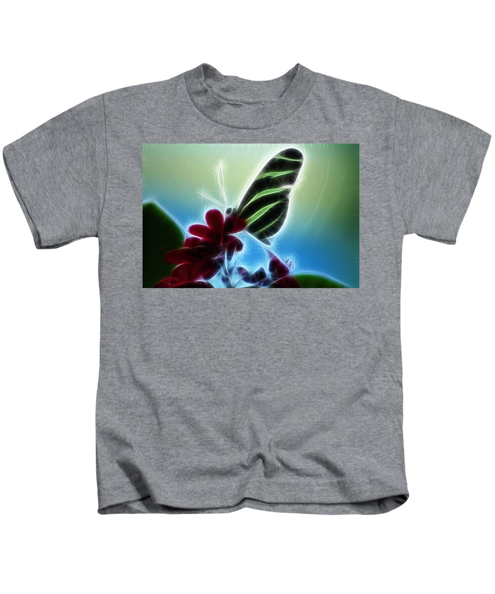 Butterfly Photographs Kids T-Shirt featuring the photograph Soft Landing by Joann Copeland-Paul