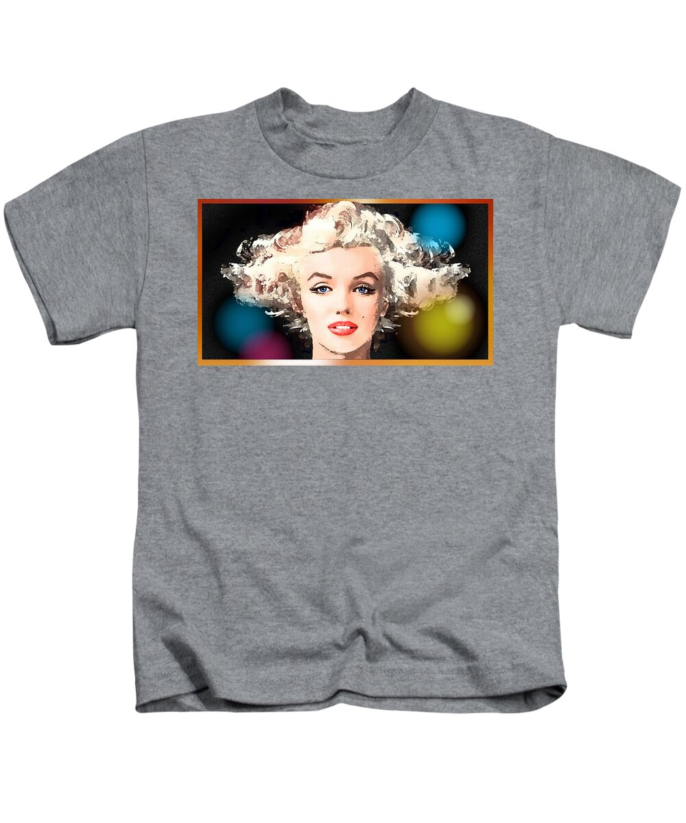 Marilyn Kids T-Shirt featuring the painting Marilyn - Some Like It Hot by Hartmut Jager