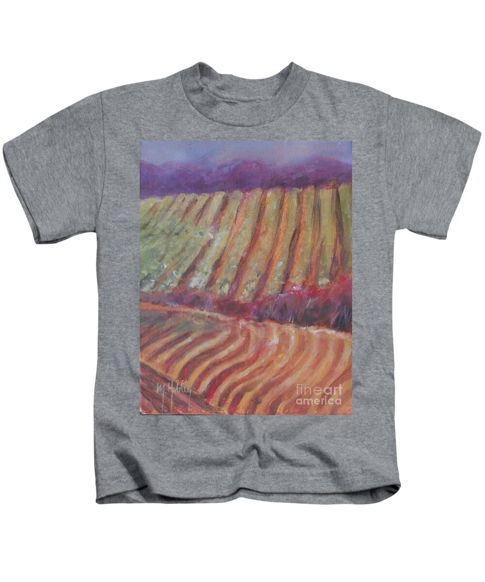 Doodlefly Kids T-Shirt featuring the painting Sonoma Vines by Mary Hubley