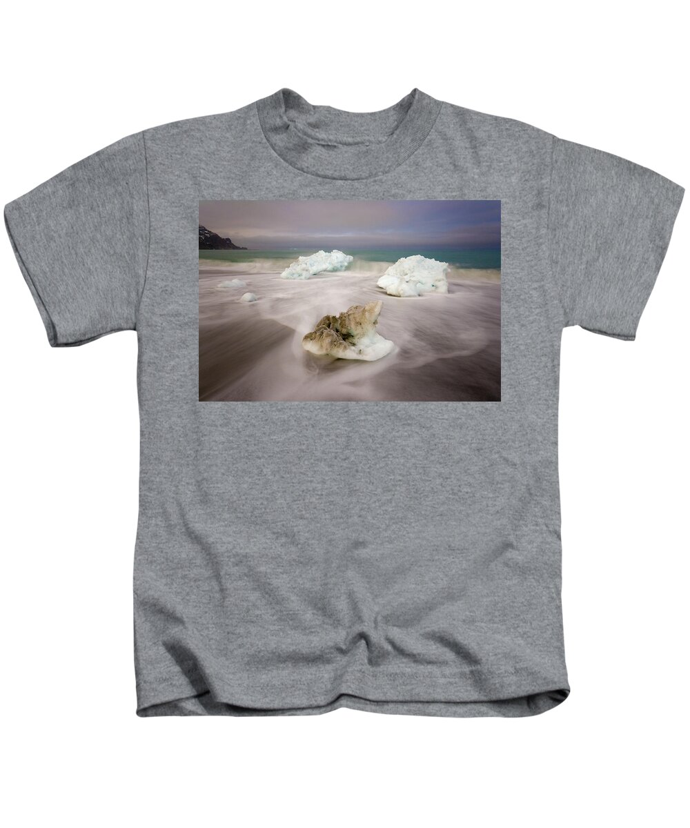 00345813 Kids T-Shirt featuring the photograph Spring Glacial Ice Along St Andrews Bay by Yva Momatiuk John Eastcott