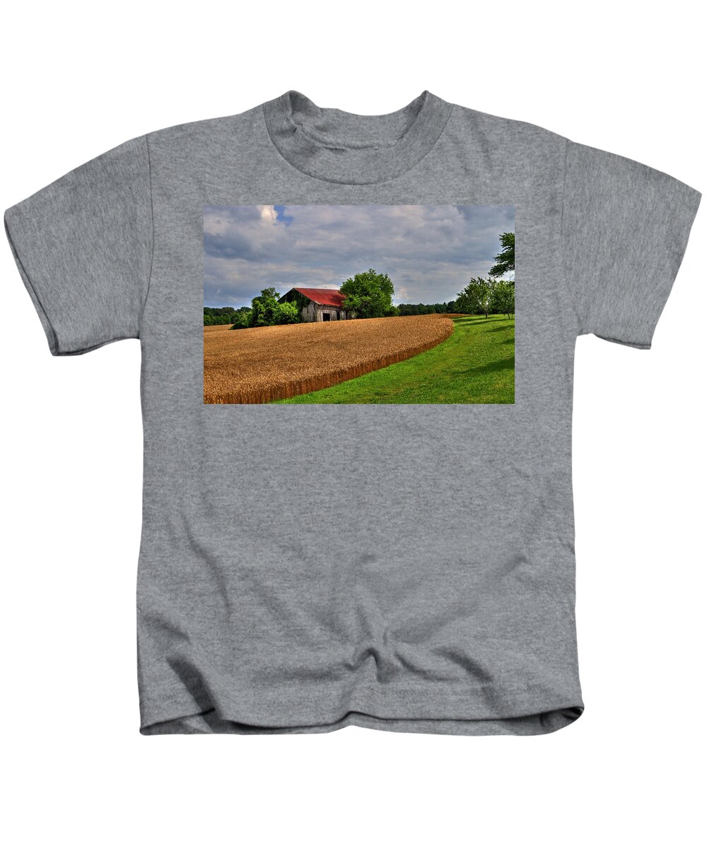 Barn Kids T-Shirt featuring the photograph Springhill Farms by Jerry Gammon