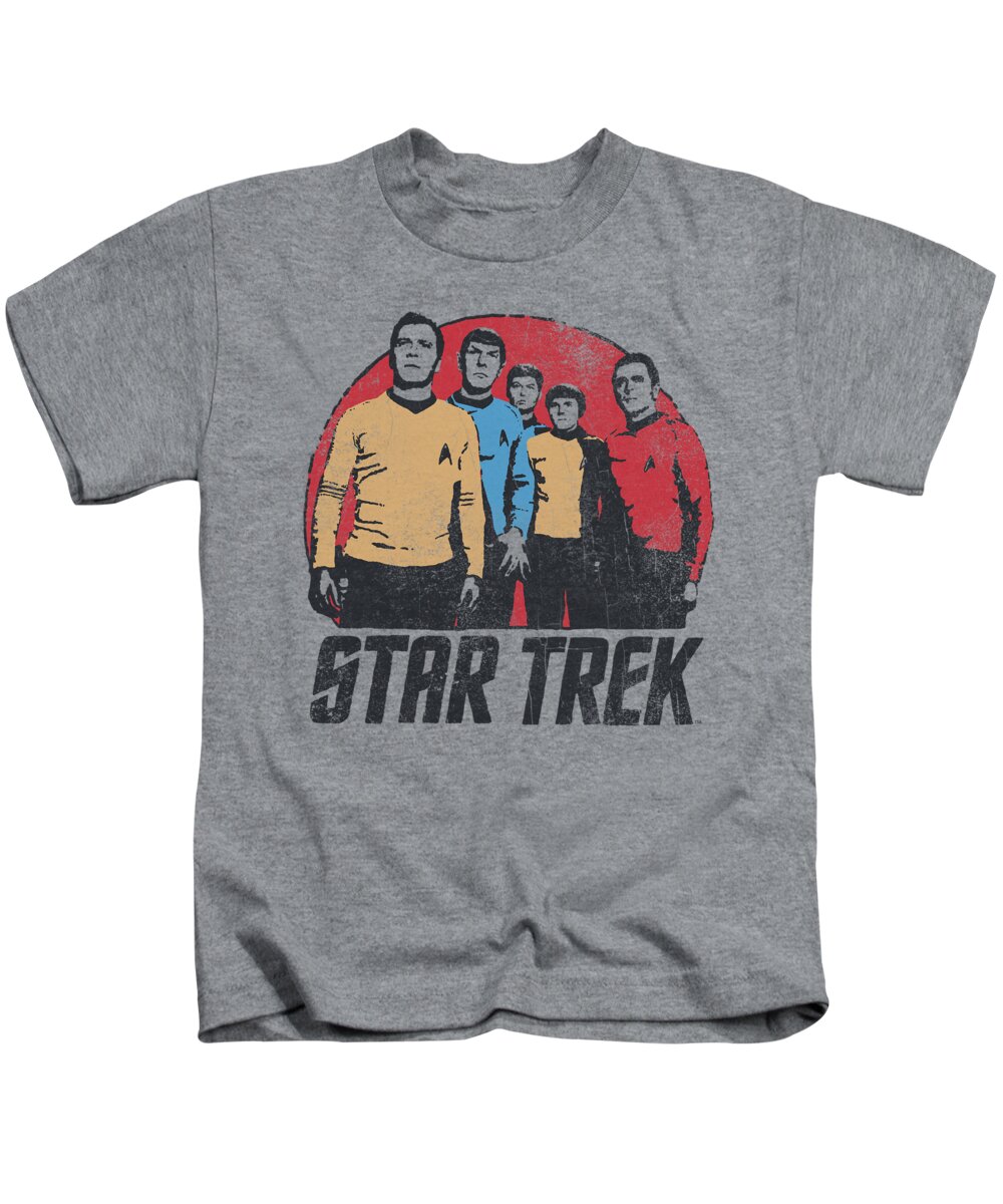 Star Trek Kids T-Shirt featuring the digital art Star Trek - Landing Party by Brand A