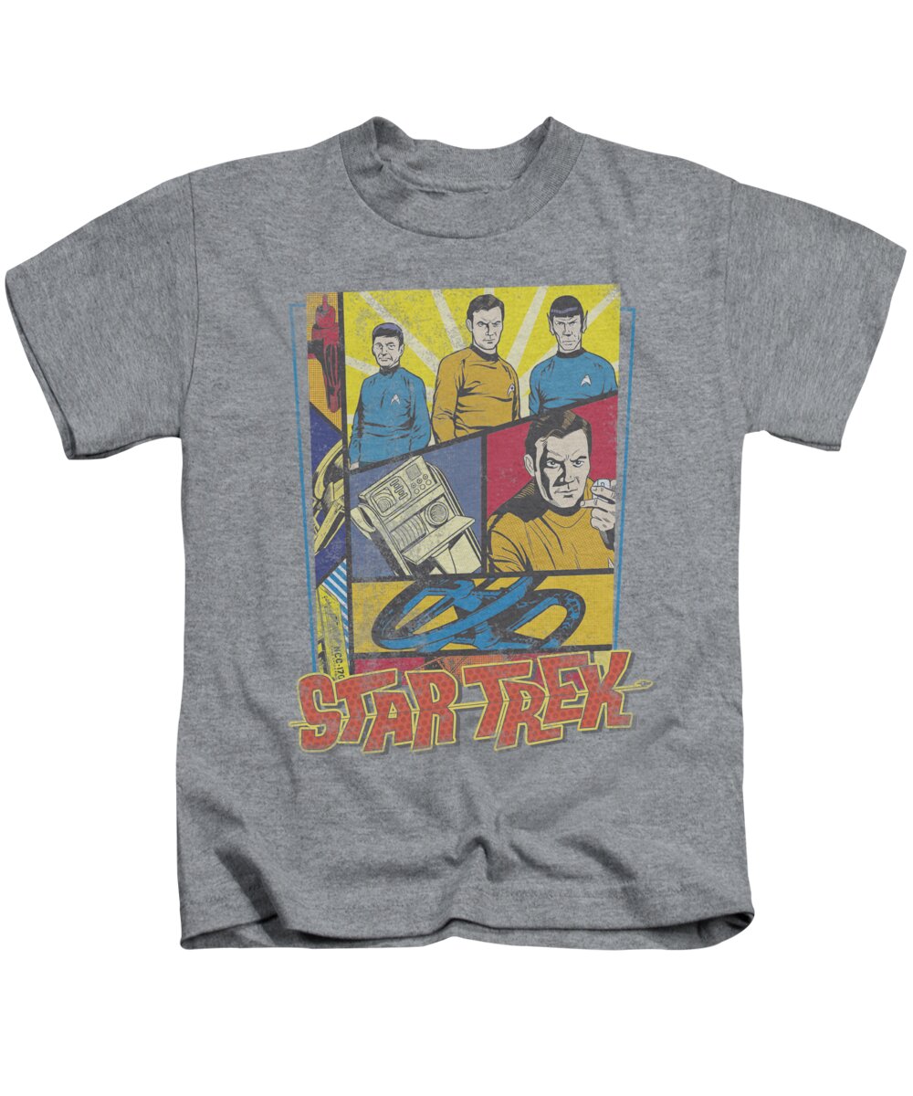 Star Trek Kids T-Shirt featuring the digital art Star Trek - Vintage Collage by Brand A