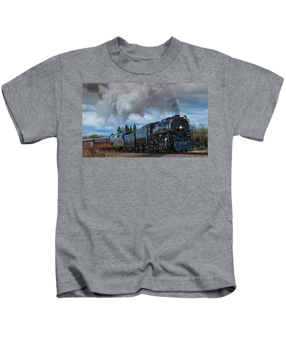 Steam Kids T-Shirt featuring the photograph Steam Engine 261 by Paul Freidlund