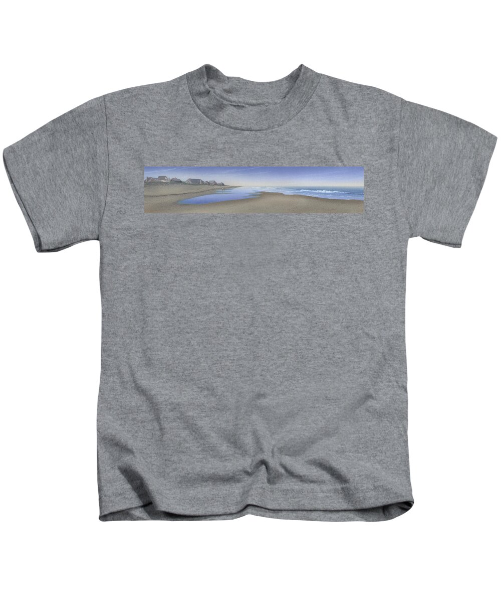 Shore Kids T-Shirt featuring the painting Stroll on the Beach by Peter Rashford