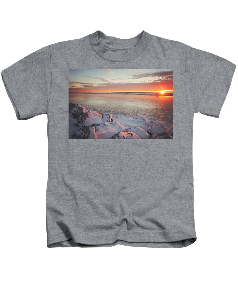 Subzero Kids T-Shirt featuring the photograph Subzero Sunrise by Carrie Ann Grippo-Pike