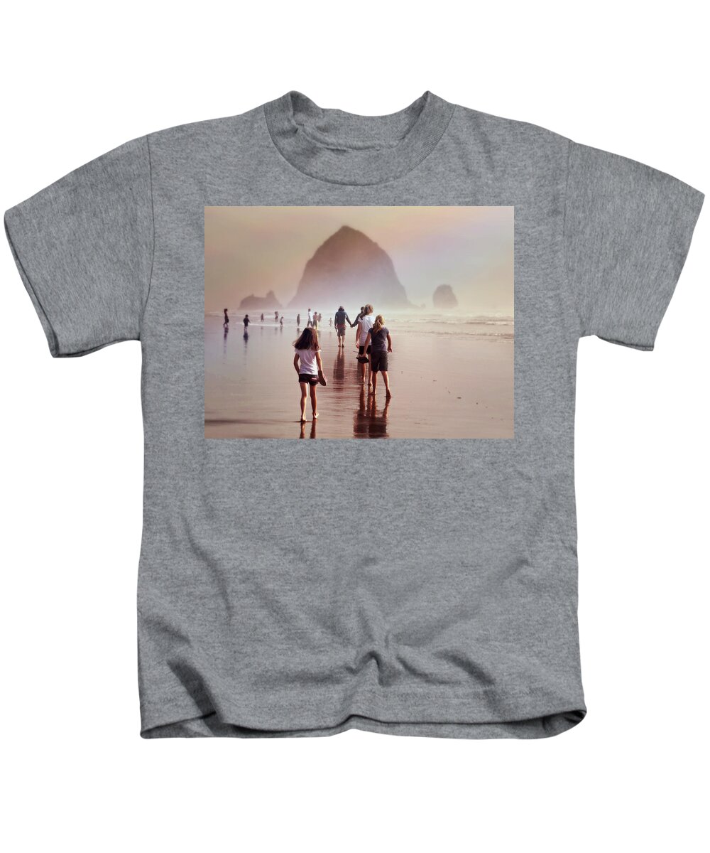 Summer At The Seashore Kids T-Shirt featuring the photograph Summer at the Seashore by Micki Findlay