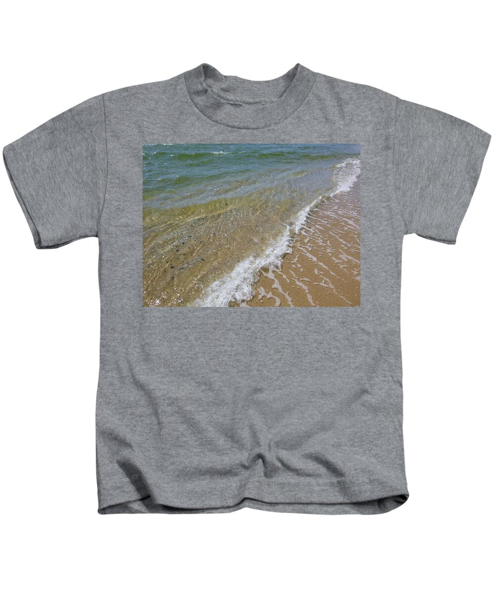 Ocean Kids T-Shirt featuring the photograph Summer waves by Ellen Paull