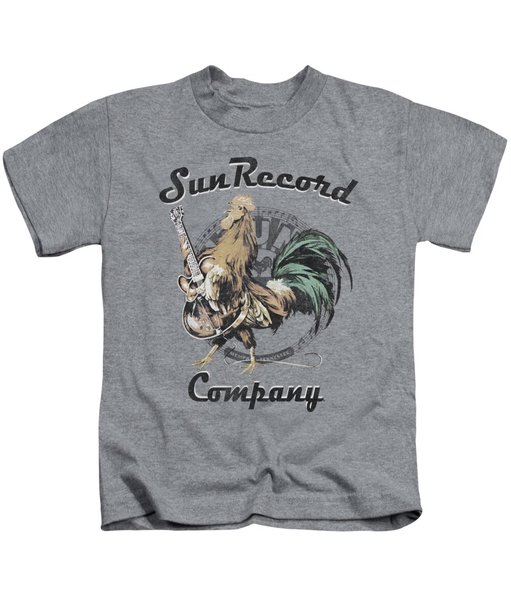 Sun Record Company Kids T-Shirt featuring the digital art Sun - Rockin Rooster Logo by Brand A