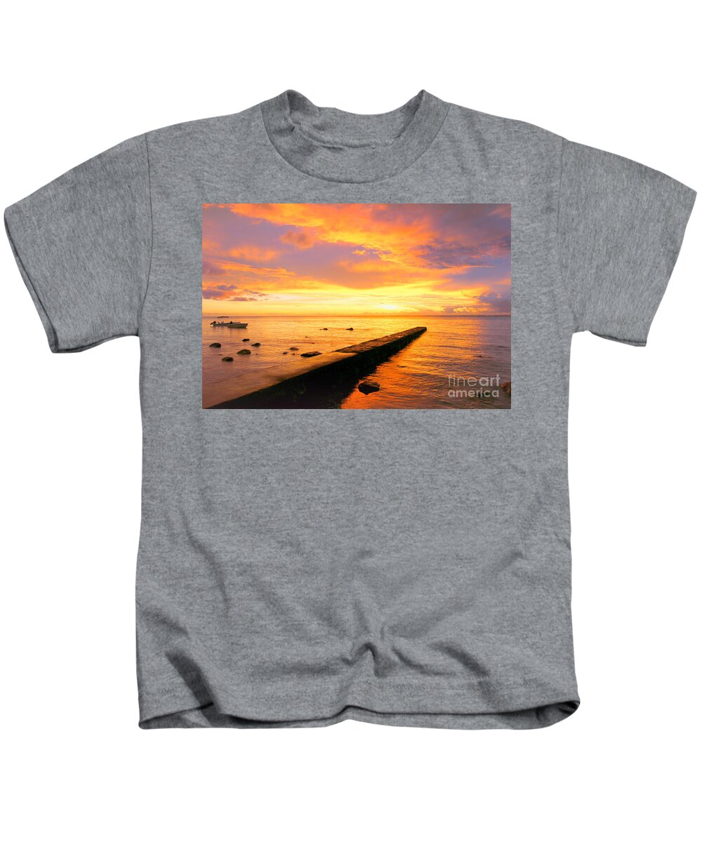 Sunset Kids T-Shirt featuring the photograph Sunset at Mauritius by Amanda Mohler