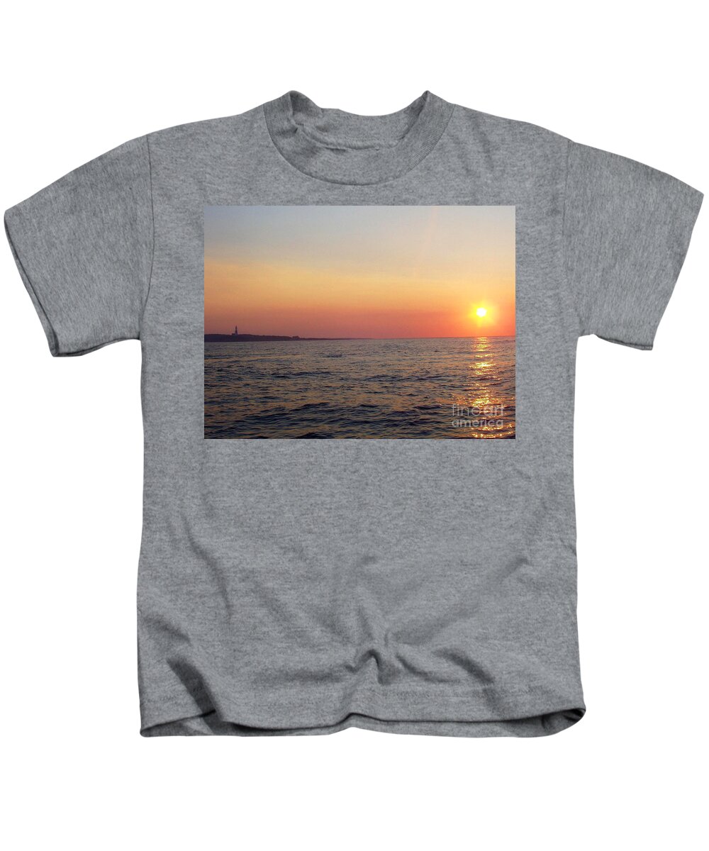 Sunset Over Montauk Kids T-Shirt featuring the photograph Sunset over Montauk by John Telfer