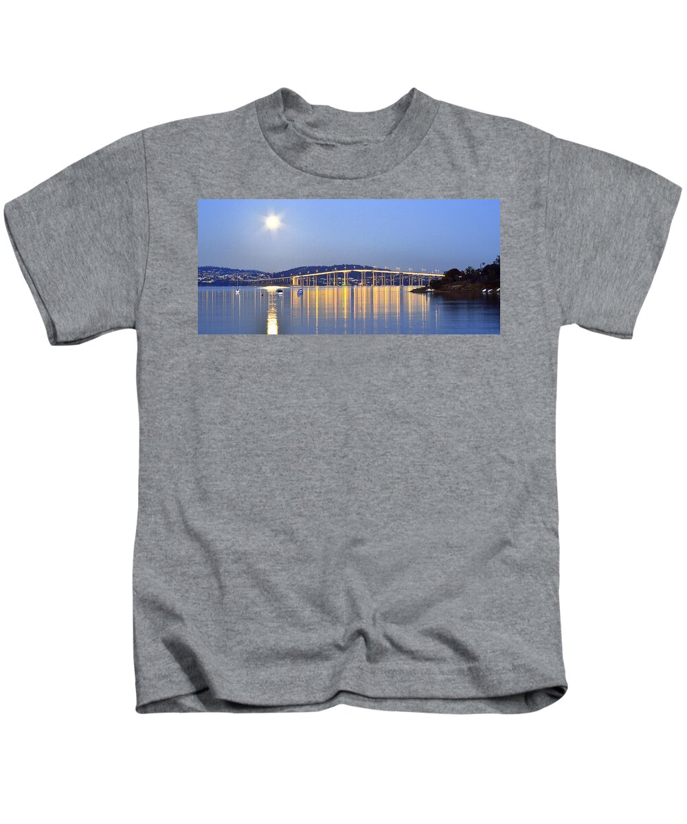 Hobart Kids T-Shirt featuring the photograph Super Moon Rising by Anthony Davey