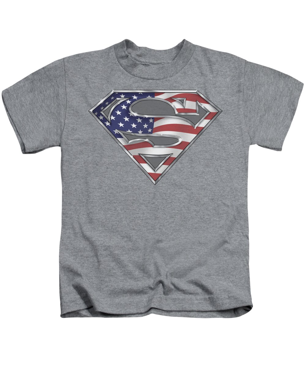  Kids T-Shirt featuring the digital art Superman - All by Brand A