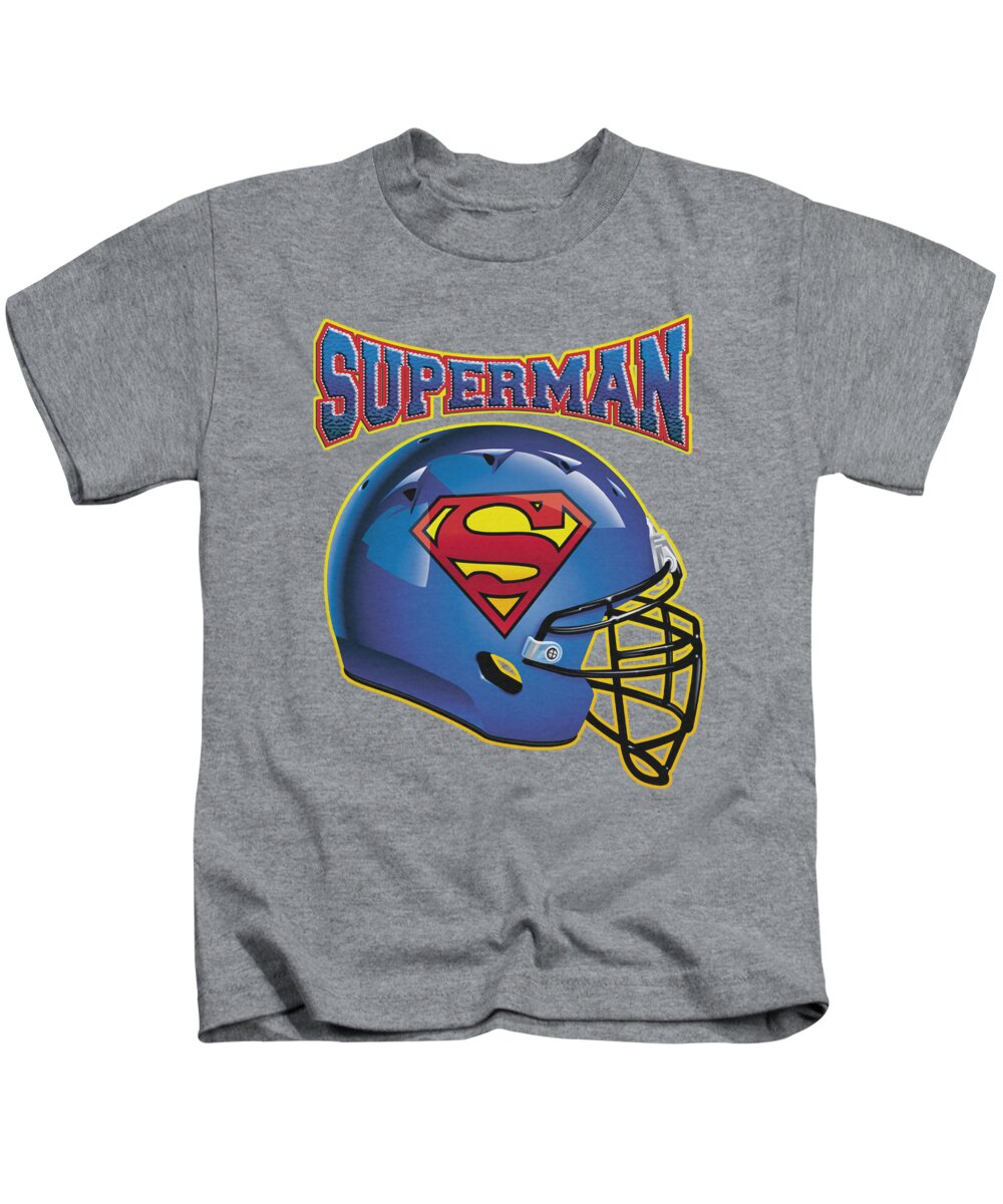 Superman Kids T-Shirt featuring the digital art Superman - Helmet by Brand A