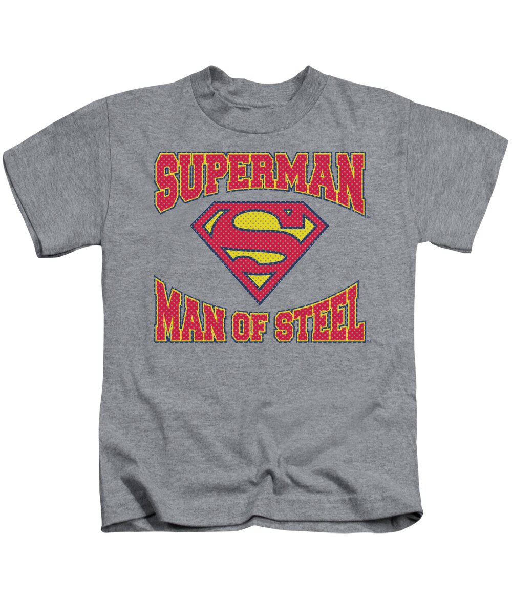 Superman Kids T-Shirt featuring the digital art Superman - Man Of Steel Jersey by Brand A