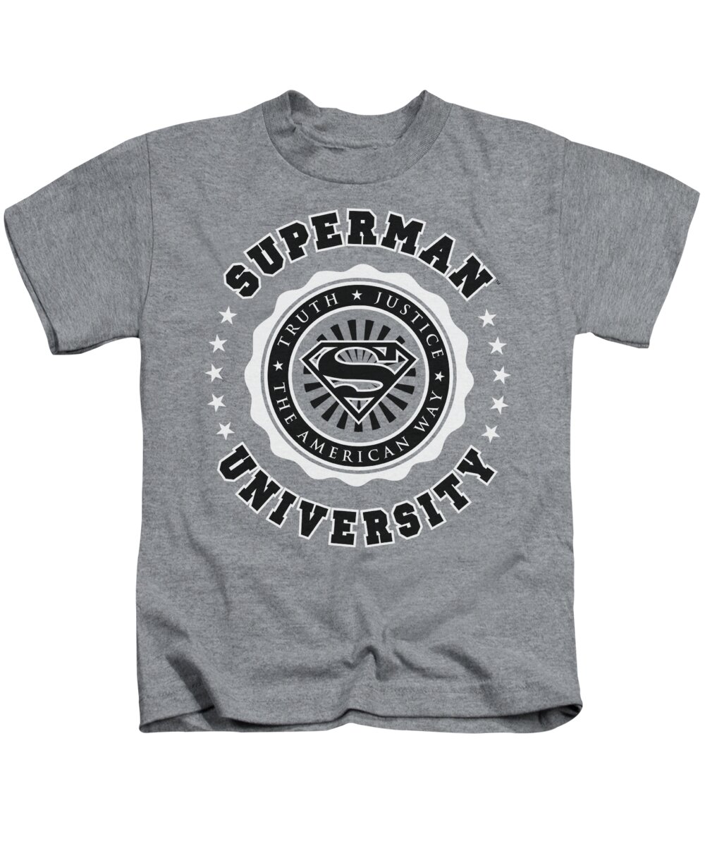 Superman Kids T-Shirt featuring the digital art Superman - Superman University by Brand A