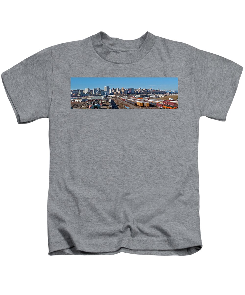 Tacoma Skyline Kids T-Shirt featuring the photograph Tacoma City Wide View by Tikvah's Hope