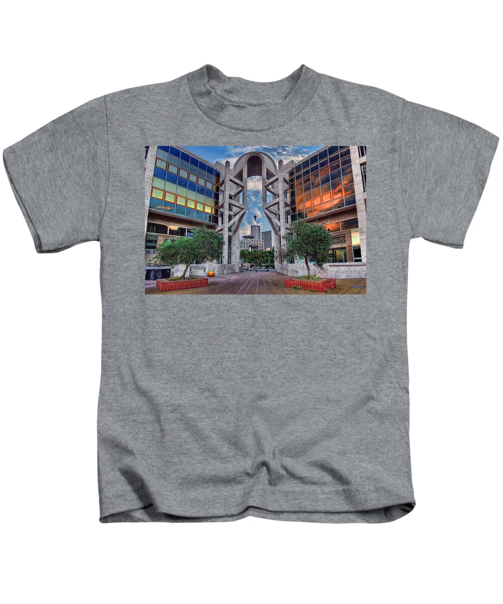 Israel Kids T-Shirt featuring the photograph Tel Aviv Performing Arts Center by Ronsho