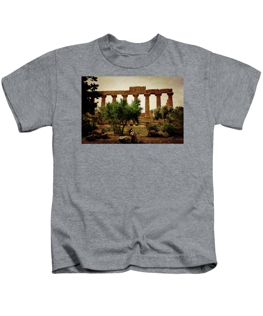 Hermanos Kids T-Shirt featuring the photograph Temple of Juno Lacinia in Agrigento by RicardMN Photography