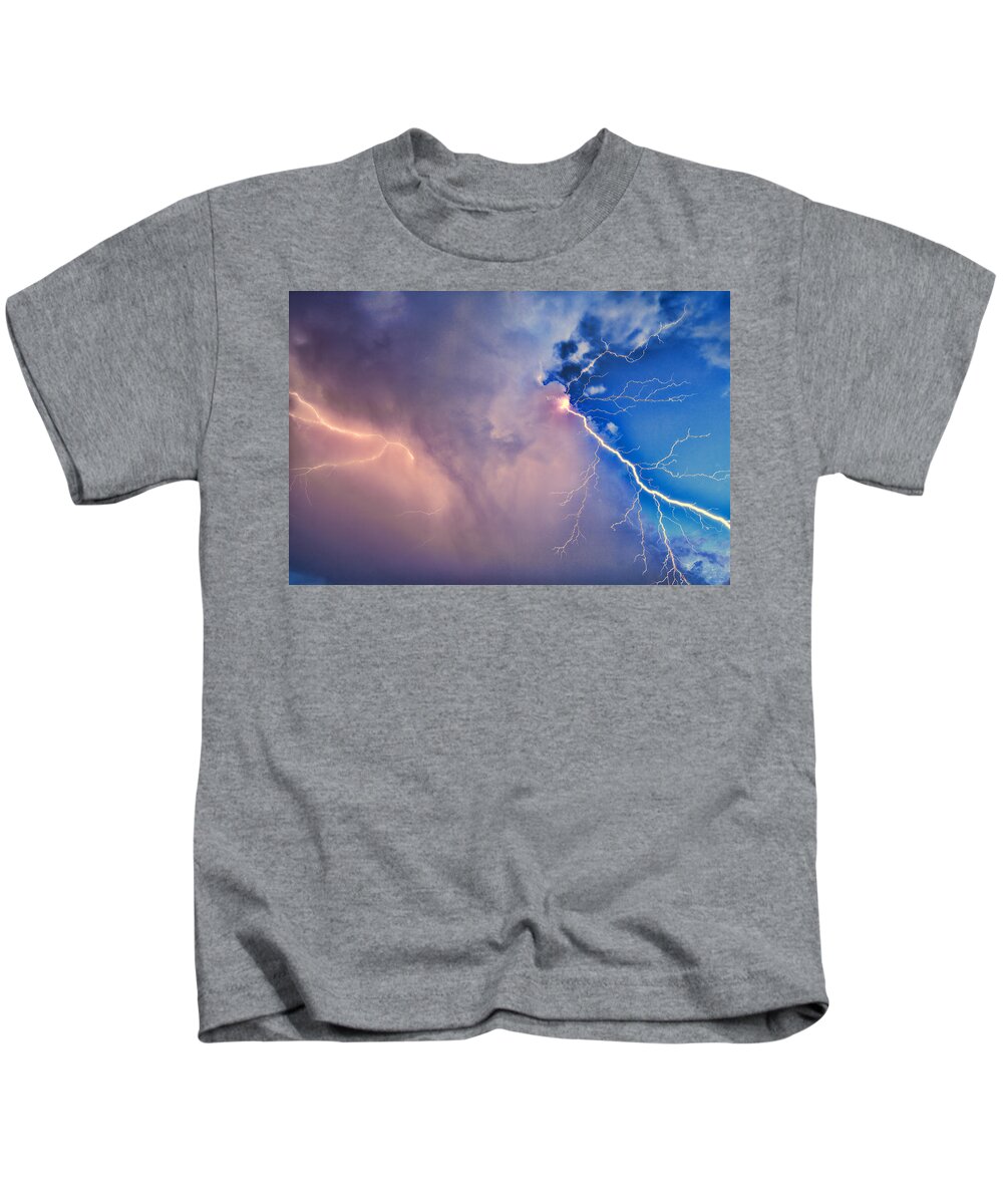 Thunder God Kids T-Shirt featuring the photograph The Arrival of Zeus by Jonathan Davison