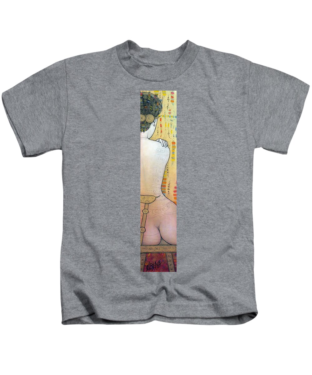 Albena Kids T-Shirt featuring the painting The chair by Albena Vatcheva