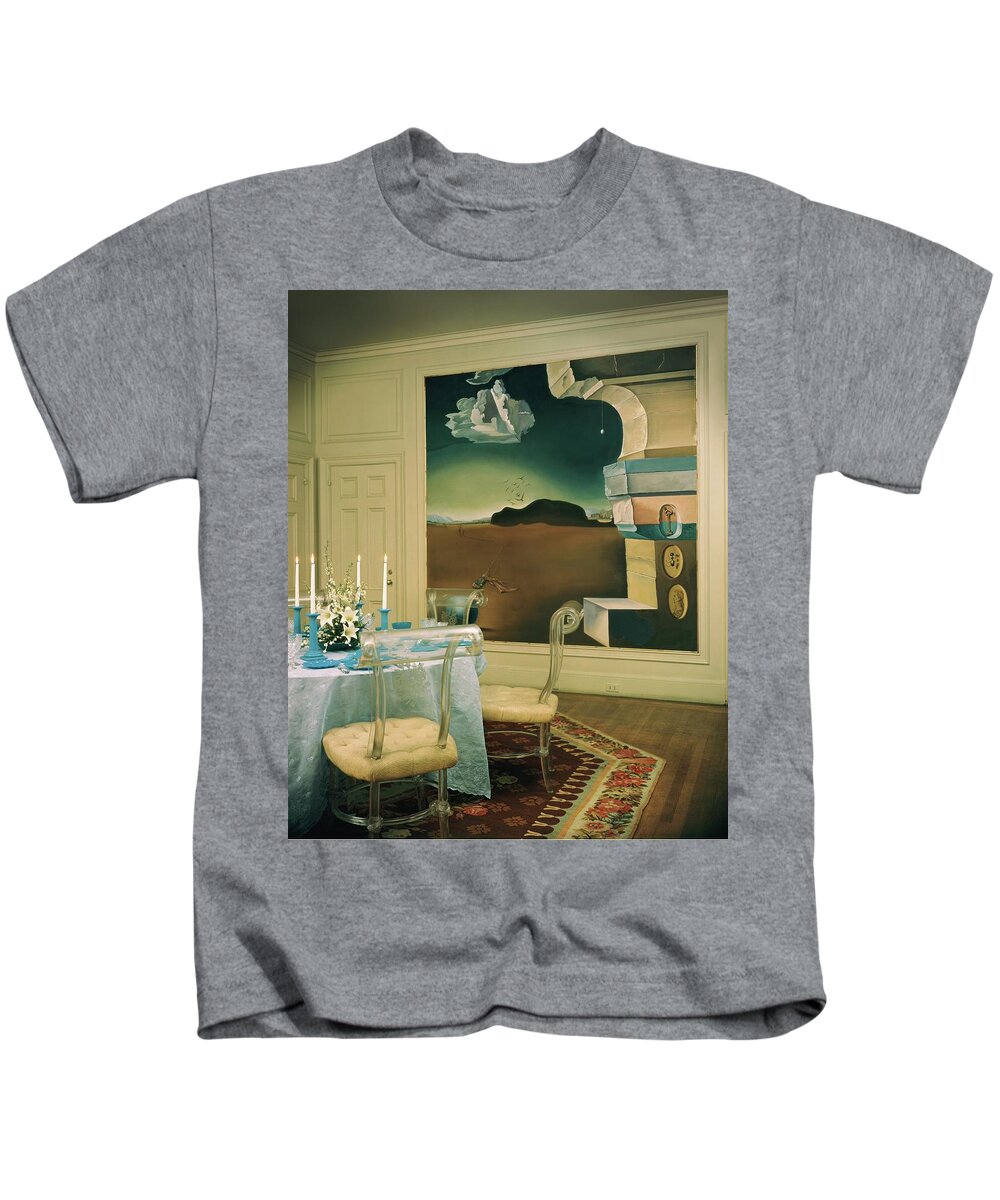 Salvador Dali Kids T-Shirt featuring the photograph The Dining Room Of Princess Gourielli by Haanel Cassidy