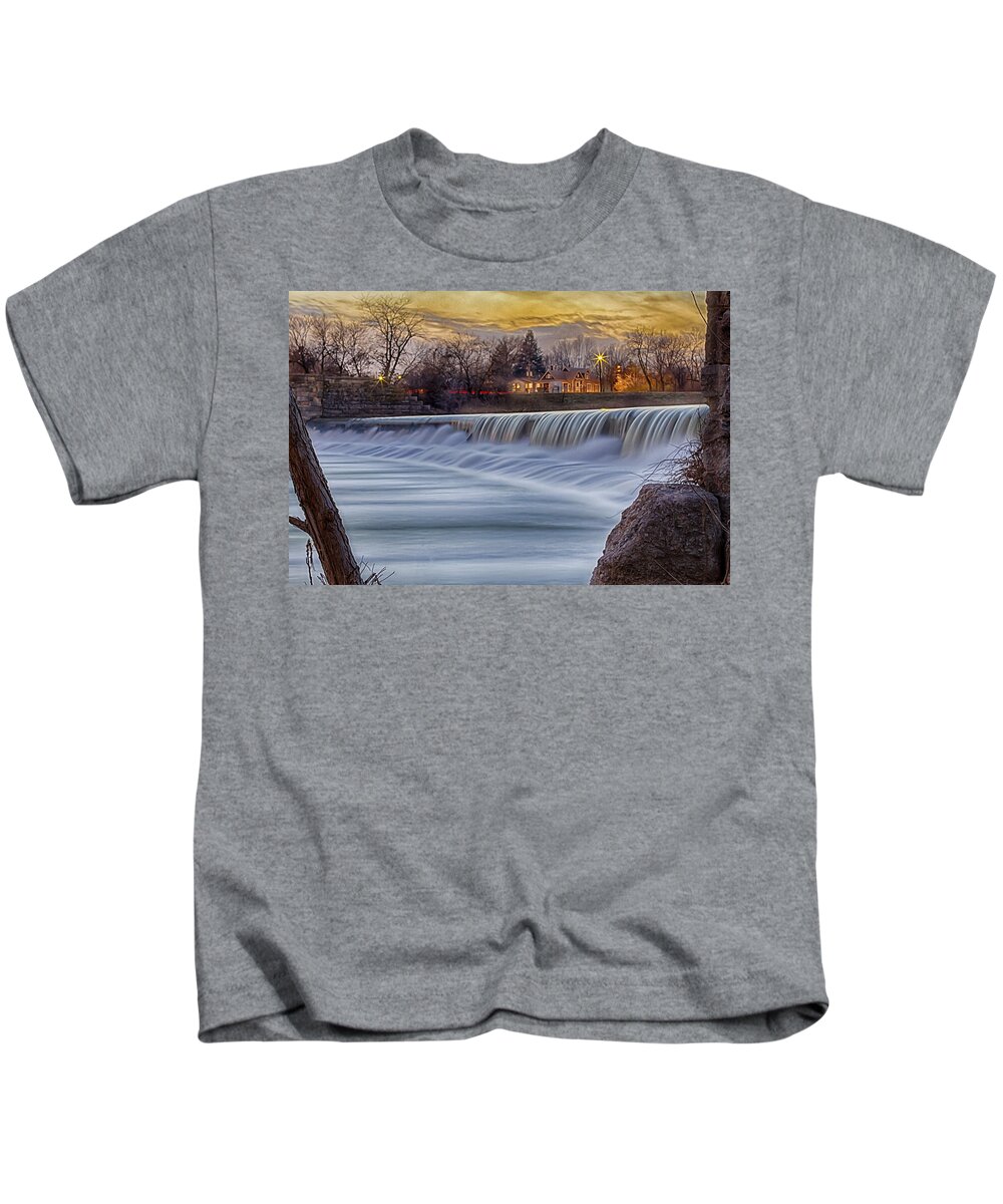 Indiana Kids T-Shirt featuring the photograph The Falls of White River by Ron Pate