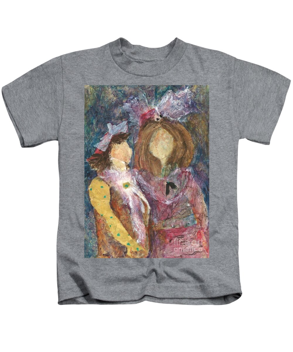 Girls Kids T-Shirt featuring the painting the Girls by Sherry Harradence