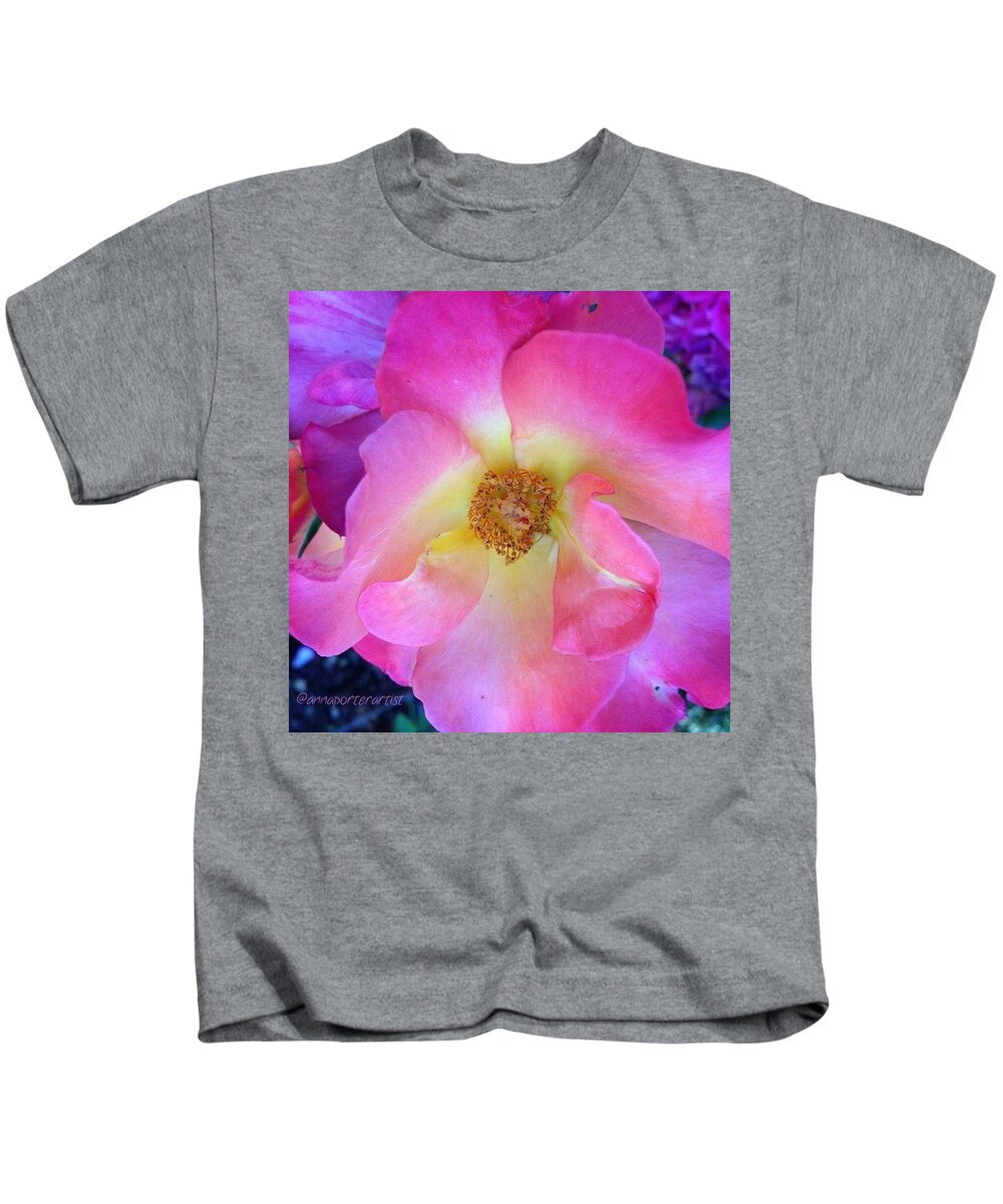 Flowers Kids T-Shirt featuring the photograph The Heart Of The Matter by Anna Porter